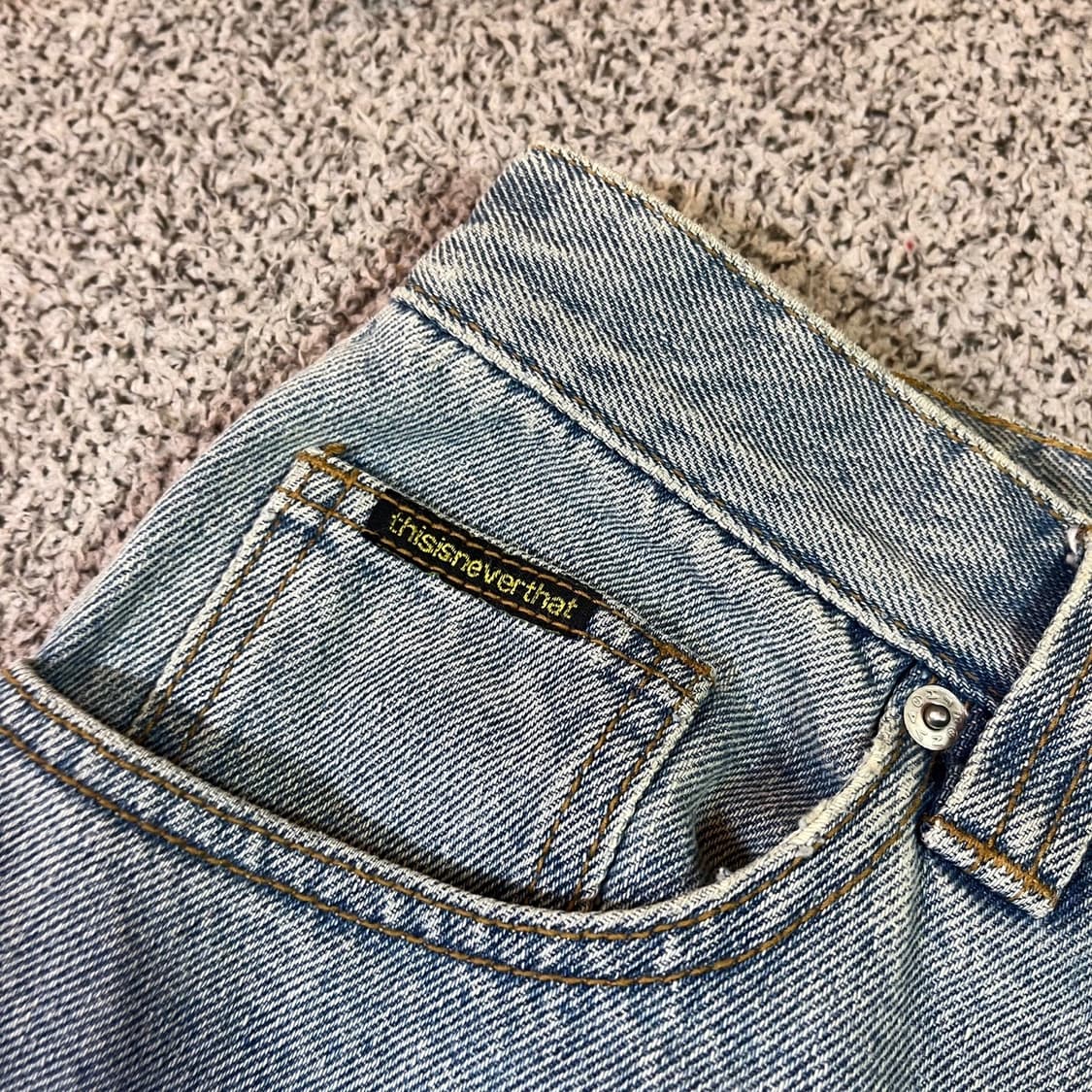 디스이즈네버댓 빅로고 와이드 데님팬츠 상품이미지4