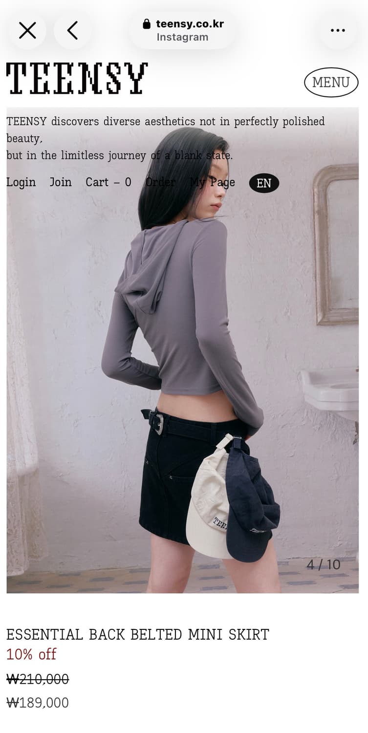 teensy / ESSENTIAL BACK BELTED MINI SKIR 상품이미지4