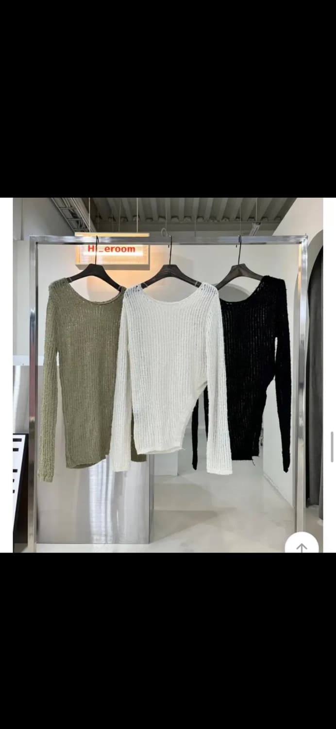 언발 시스루 트임 니트 상품이미지4