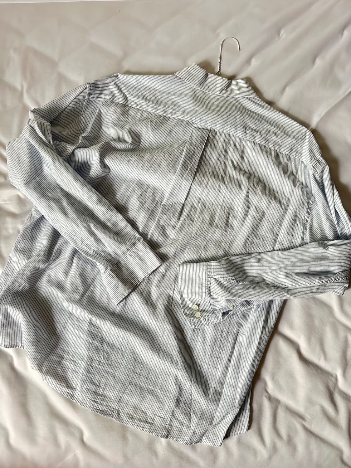 (3) 해칭룸 클래식 셔츠 CRINKLE STRIPE WHITE/BLUE 상품이미지4