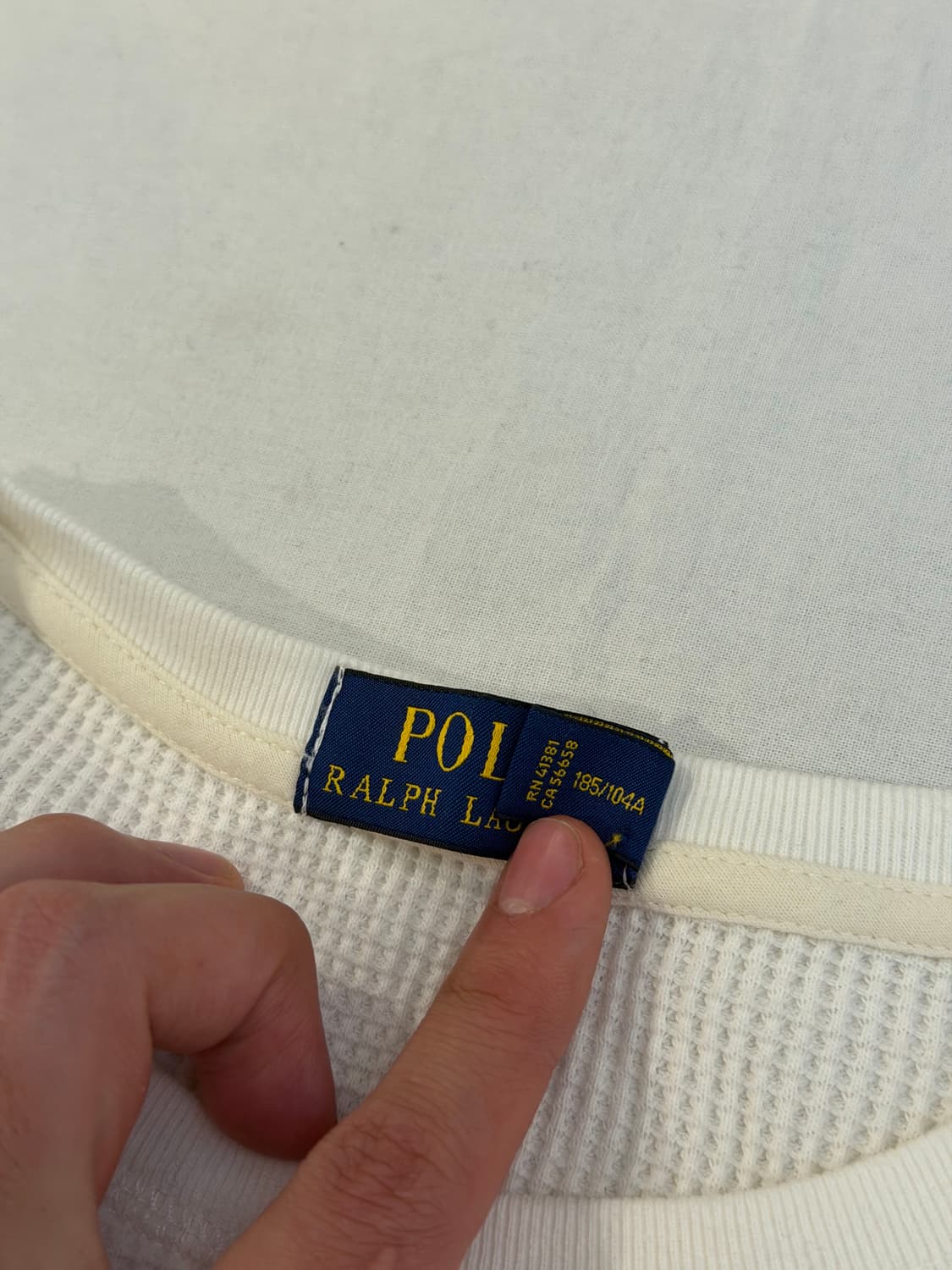 폴로 랄프로렌 와플 써멀 롱슬리브 긴팔티 화이트 상품이미지3