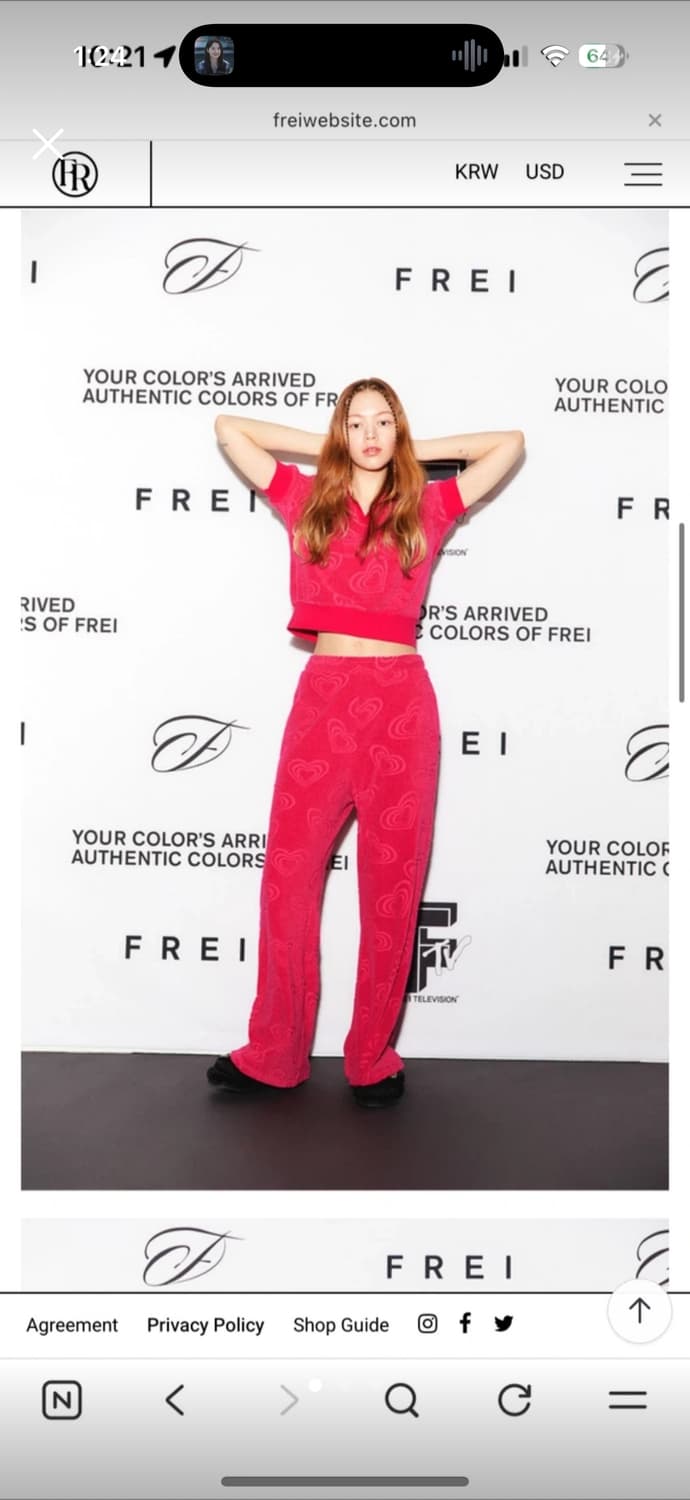 FREI 하트 패턴 핑크 트레이닝 세트 상품이미지1