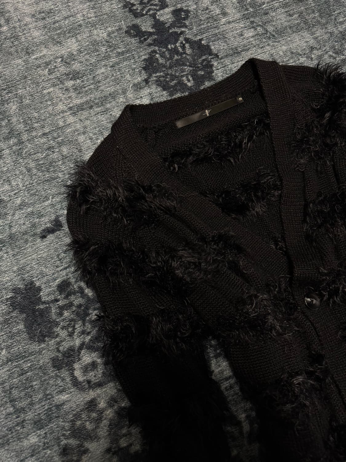 No id crow fur trim cardigan  상품이미지2