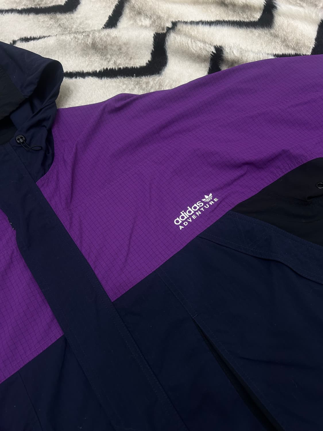 [3XL]아디다스 어드벤처 우븐 후드 바람막이/퍼플네이비 상품이미지1