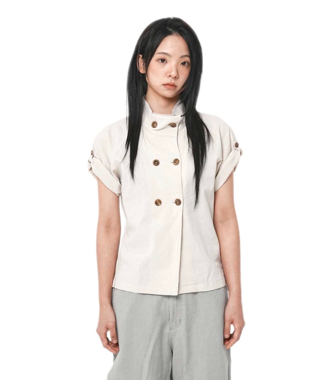 사파리스팟 Double Breasted Linen Half Shirt 상품이미지1