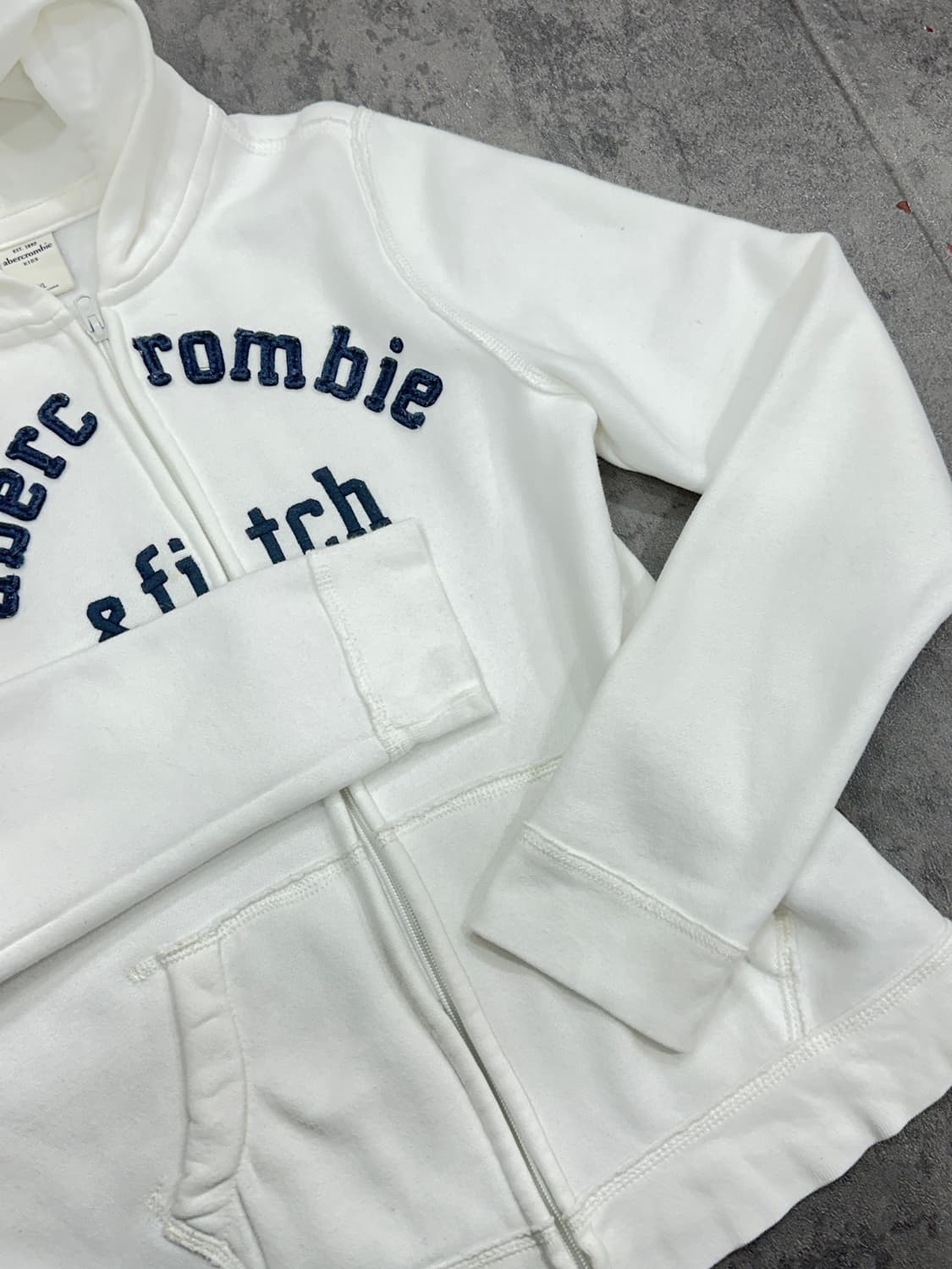 아베크롬비 후드집업 화이트 상품이미지3