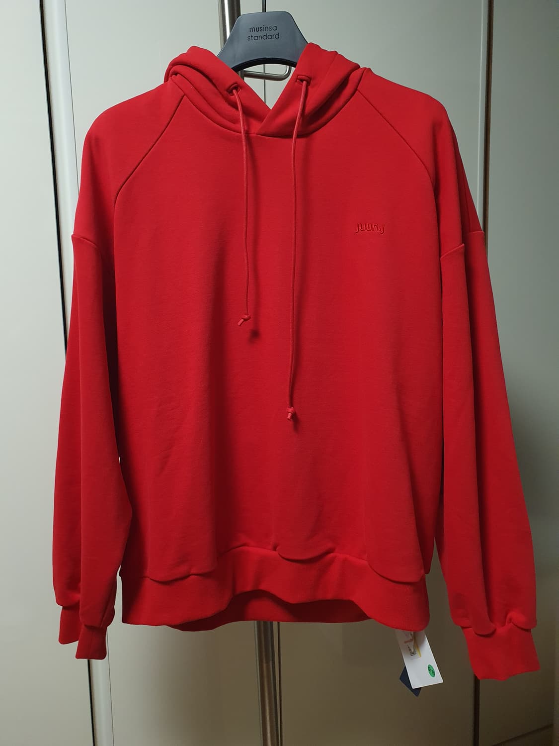 준지 Juun.j 오버핏 후드티 레드 상품이미지2