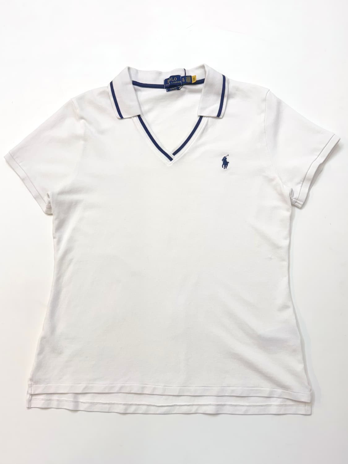 Polo 폴로 랄프로렌 화이트 브이넥 카라티셔츠 상품이미지1