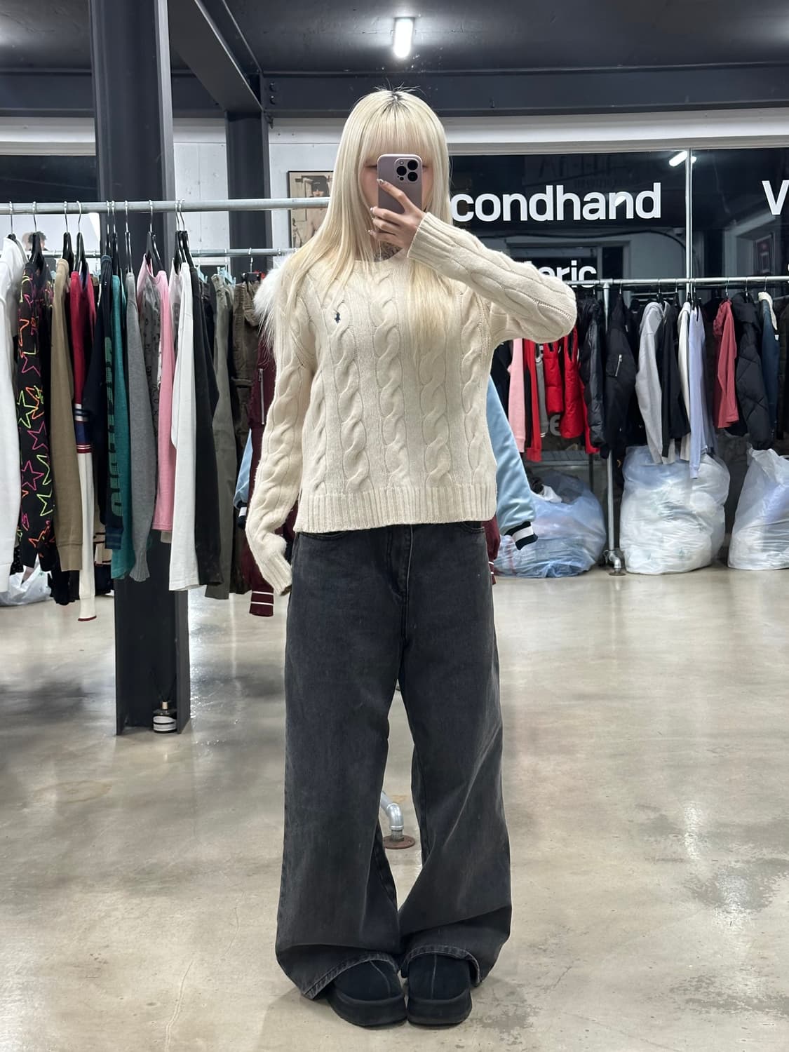 폴로 랄프로렌 케이블 사이드트임 니트 상품이미지3