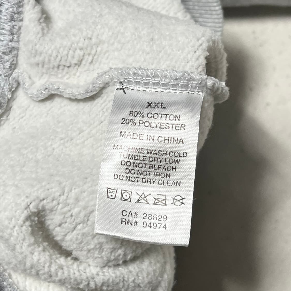 XXL 스투시 플라워 자수 기모 그레이 후드티 상품이미지5