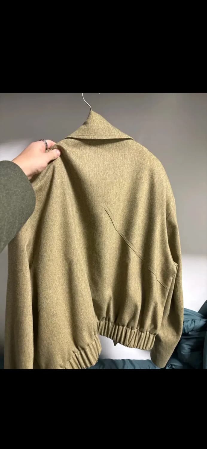 [2] 웨이비니스 터널링 울 크롭 블루종 머스타드 상품이미지3