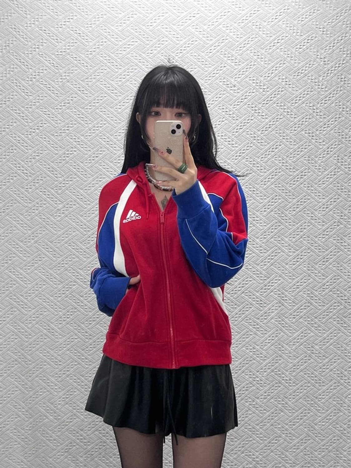 아디다스 올드스쿨 레트로 빈티지 90's 배색 후드집업 M C11911 상품이미지1