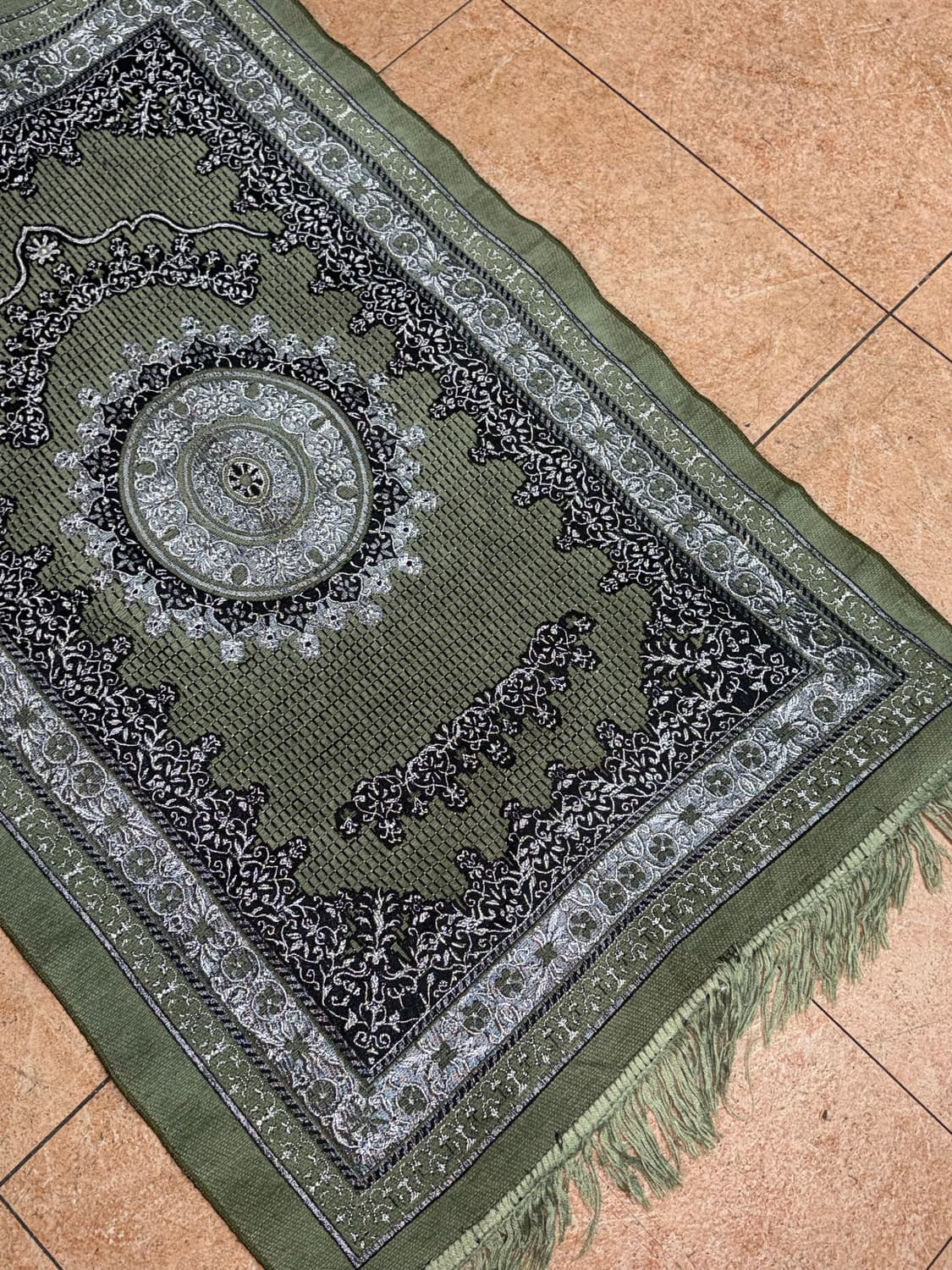 빈티지 실버 그린 에스닉 러그 발매트 상품이미지2