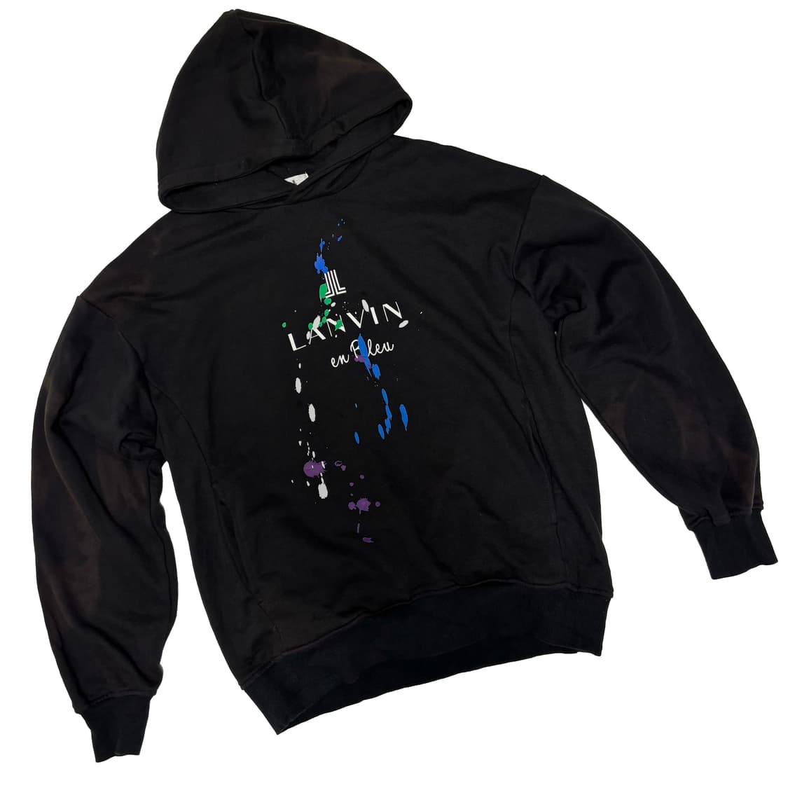 랑방 온 블루 페인트 스플래터 로고 후디 상품이미지1