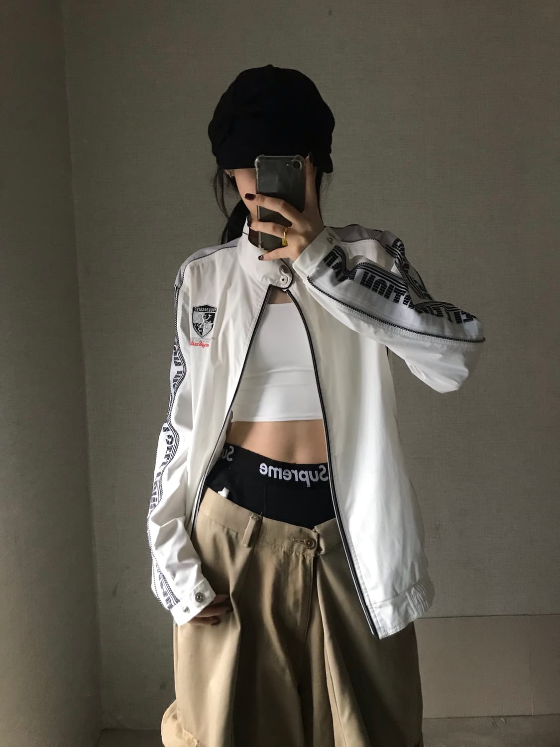 EXR 화이트 레이싱 바람막이 자켓 상품이미지1