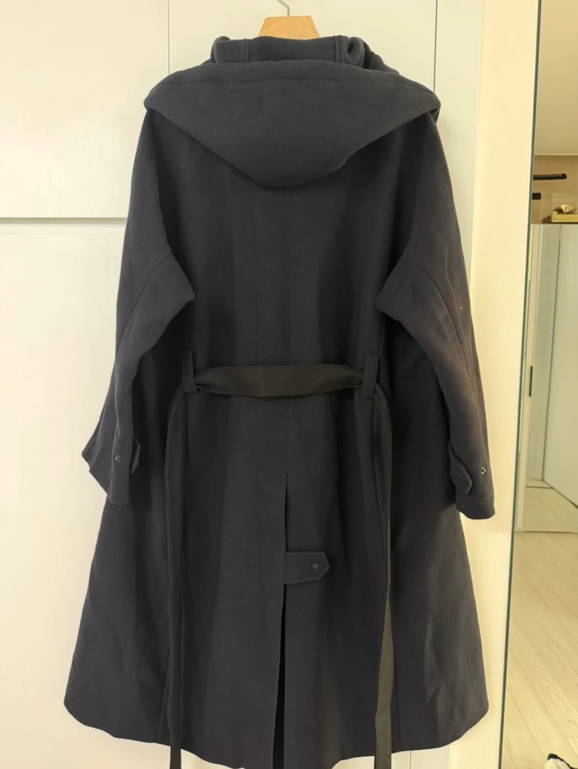 시스템 딥네이비 울 혼방 후드코트 상품이미지7