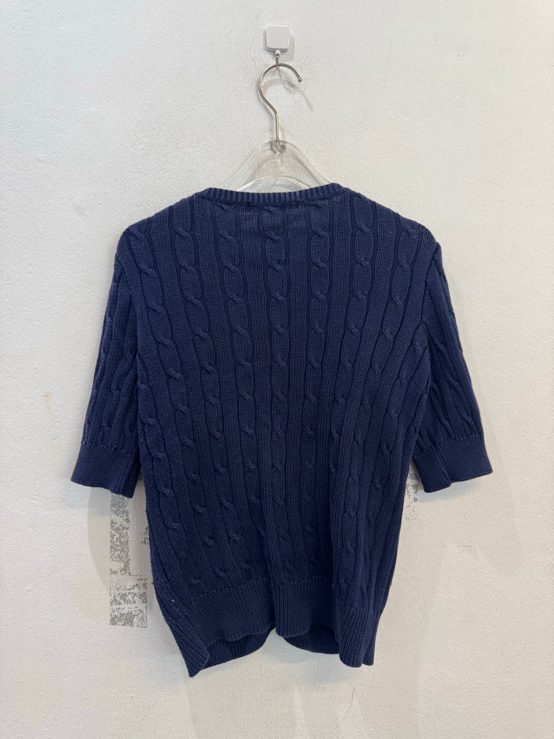 Ralph Lauren navy knit short-sleeved car 상품이미지2