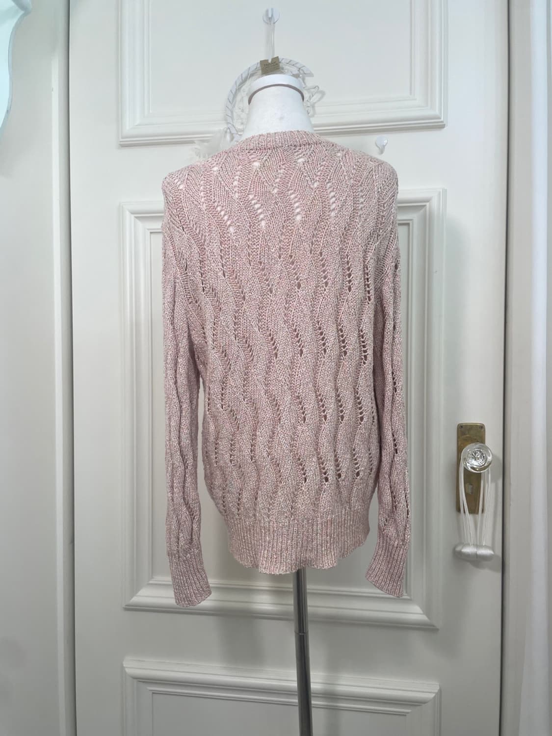 pink pastel mix wave point knit top 상품이미지3