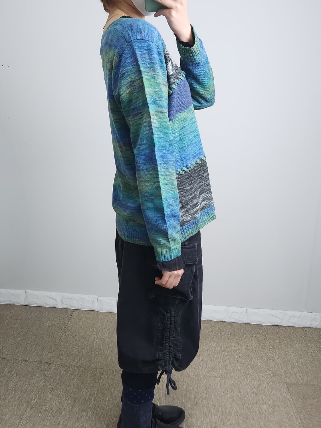 패턴 스티치 가디건 상품이미지3