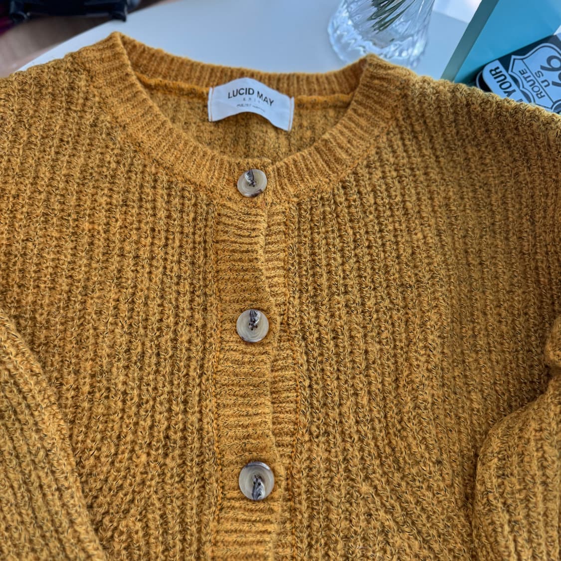 멜란지 머스타드 낙낙핏 니트가디건 상품이미지4