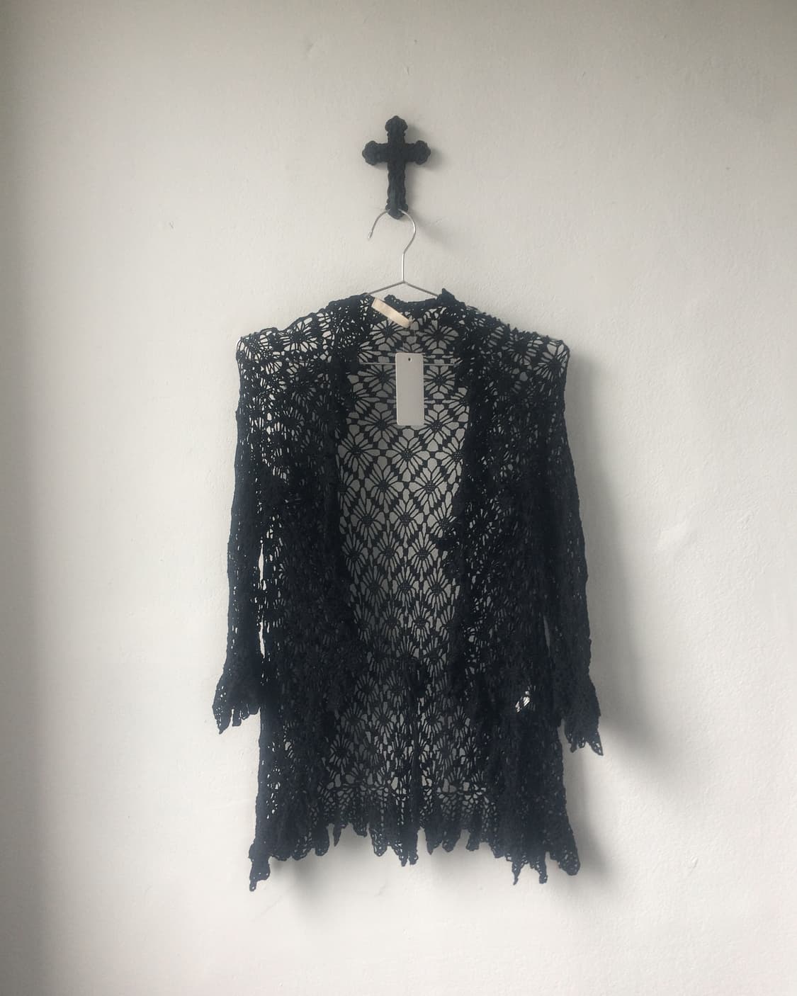 Crochet drape point cardigan 상품이미지1