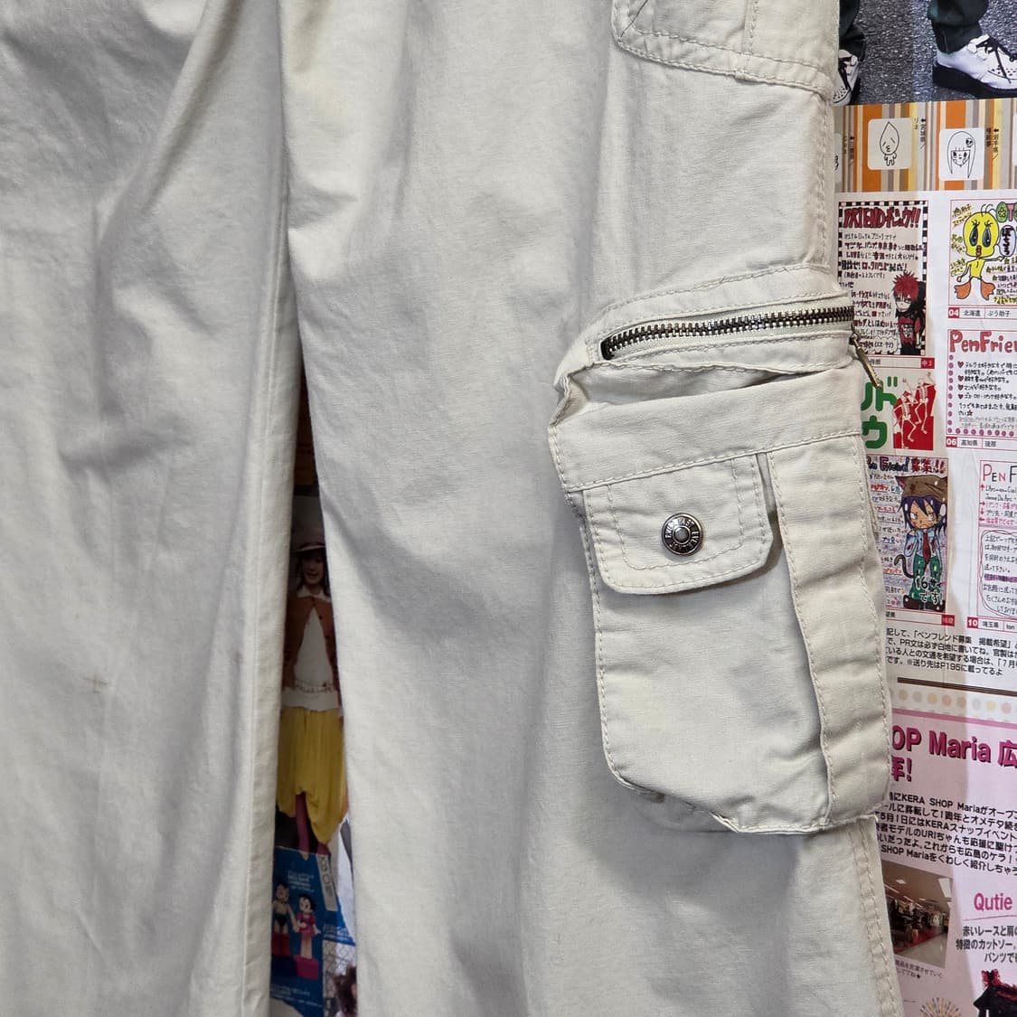 에버라스트 빅프린팅 베이지 코튼 카고 팬츠 상품이미지4