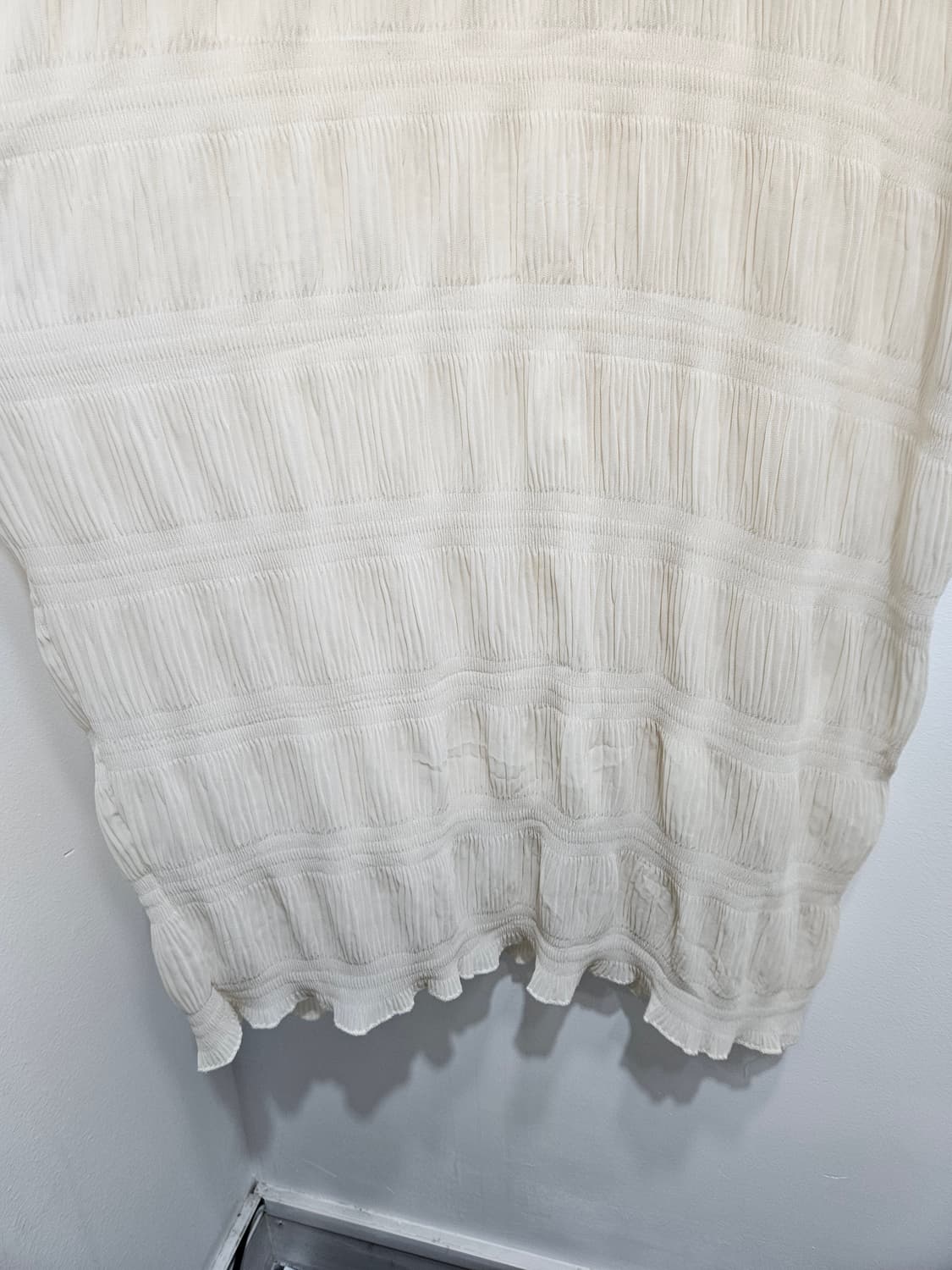 아이보리 플리츠 반팔 롱원피스  상품이미지6