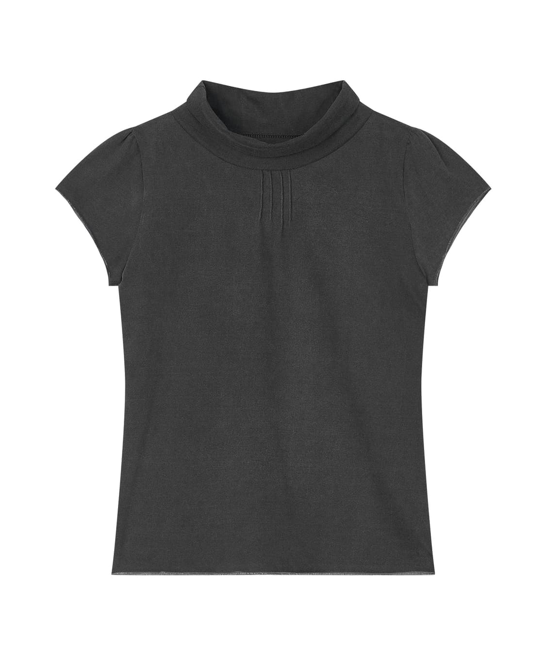 HALF-NECK PINTUCK SHORT SLEEVE T 상품이미지1
