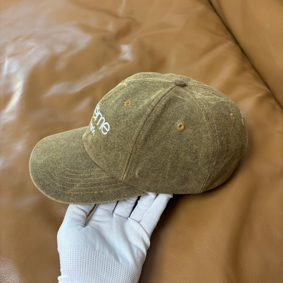 슈프림 6패널 볼캡 모자 스톤 워시드 탄 상품이미지4