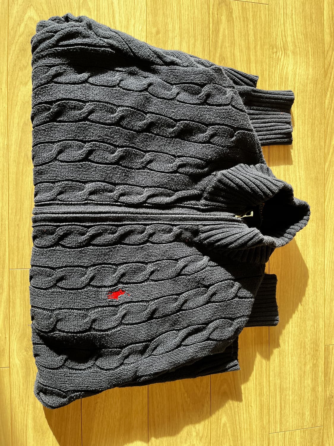 폴로 니트 집업 네이비  상품이미지1