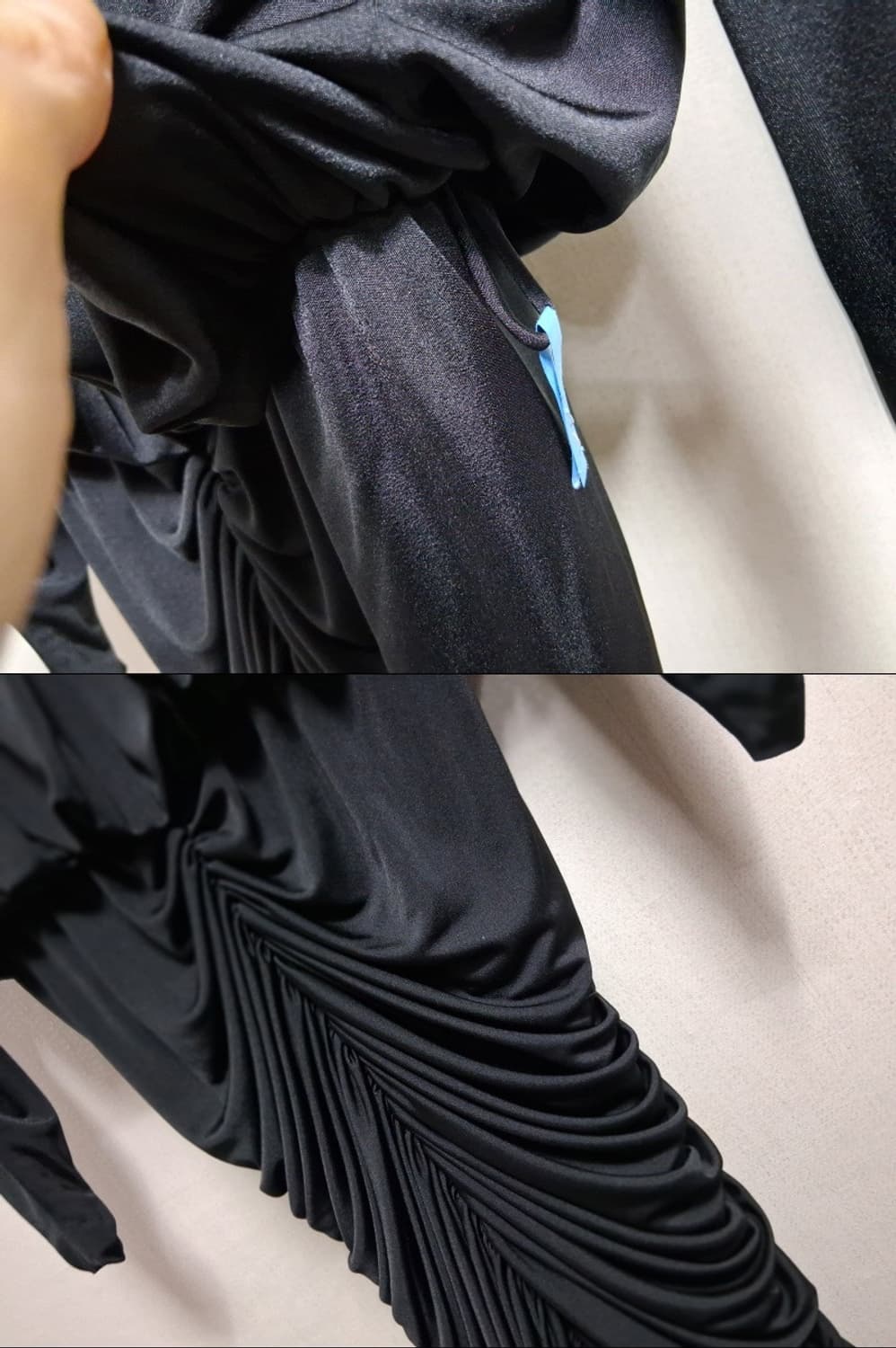 일본빈티시수입 Simonne 검정 져지 드레이프 셔링 롱원피스 행사복66 상품이미지8
