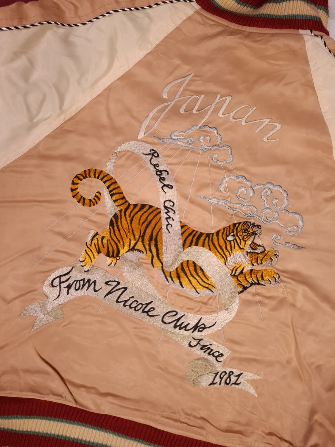 80's 일본판 오리지날 니콜클럽 벨벳 수베니어 리버서블 스카쟌 상품이미지9