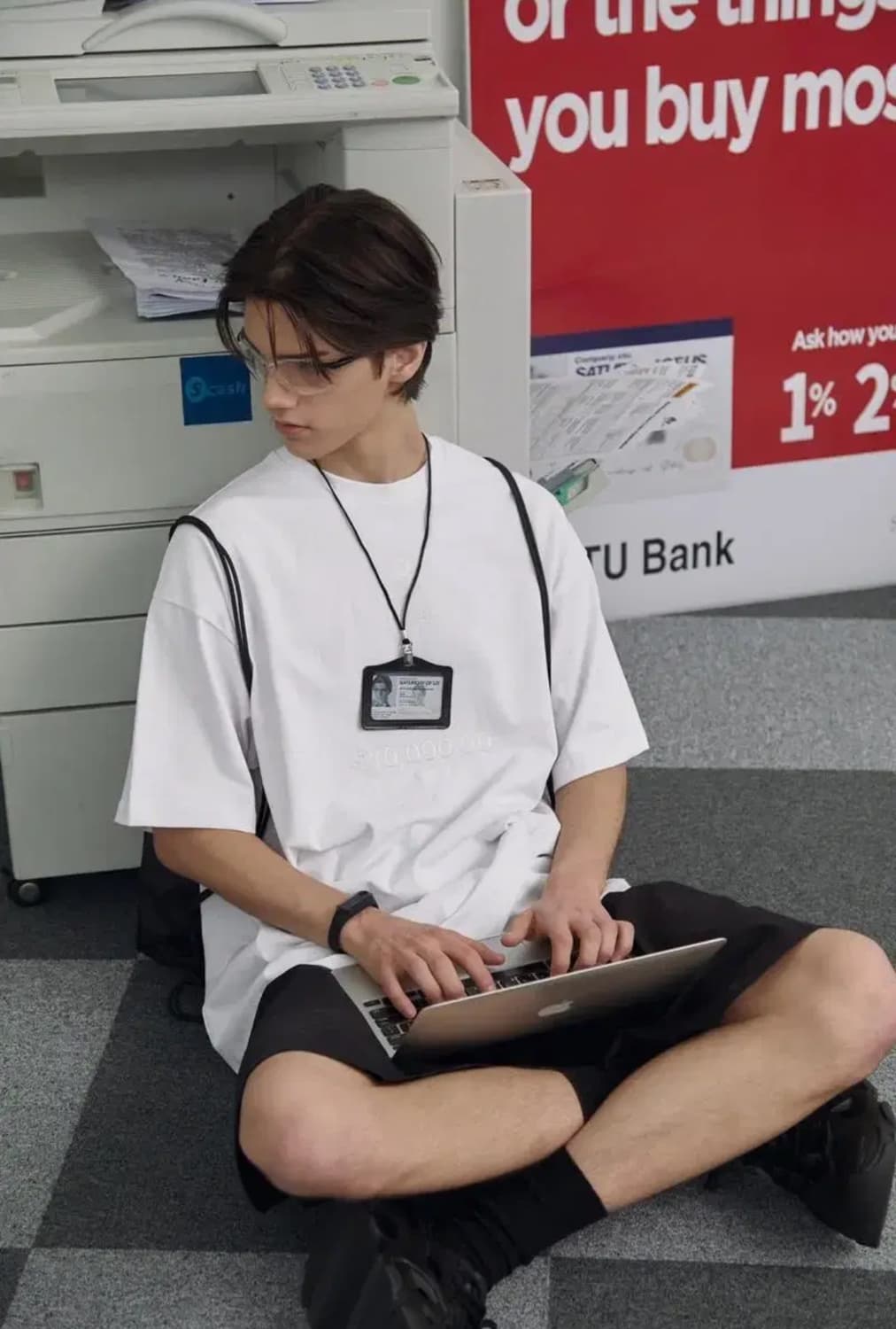 [L] STU Dollar Embroidery T-shirt Wh + 택 상품이미지1