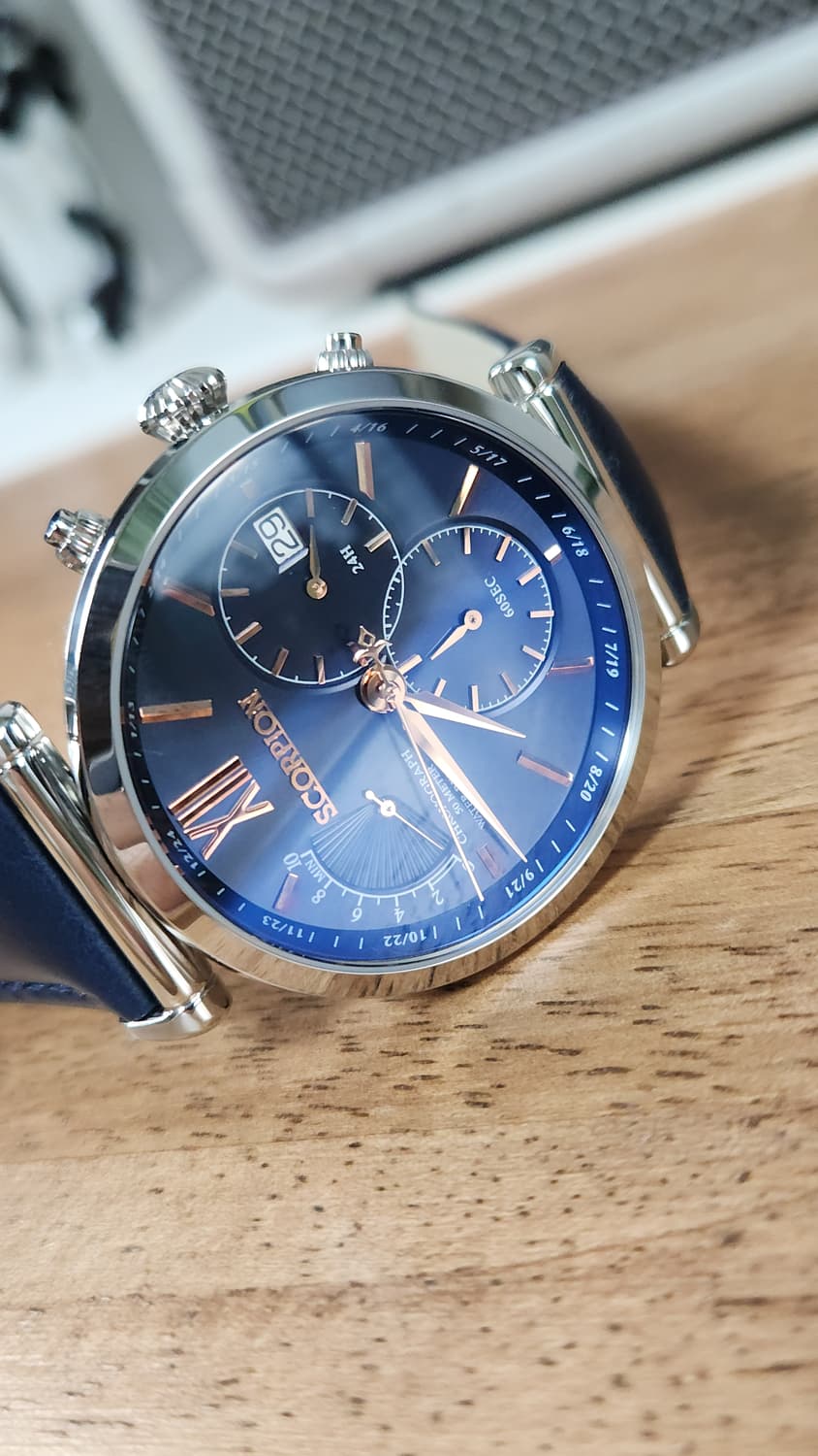 # 스콜피온 크로노그래프 남성명품시계 D버클 가죽시계 급처 상품이미지10