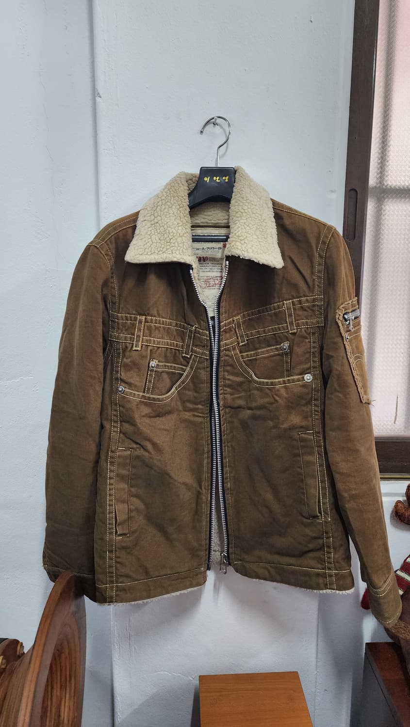 YAJAYU 브라운 코듀로이 양털 카라 자켓 상품이미지3