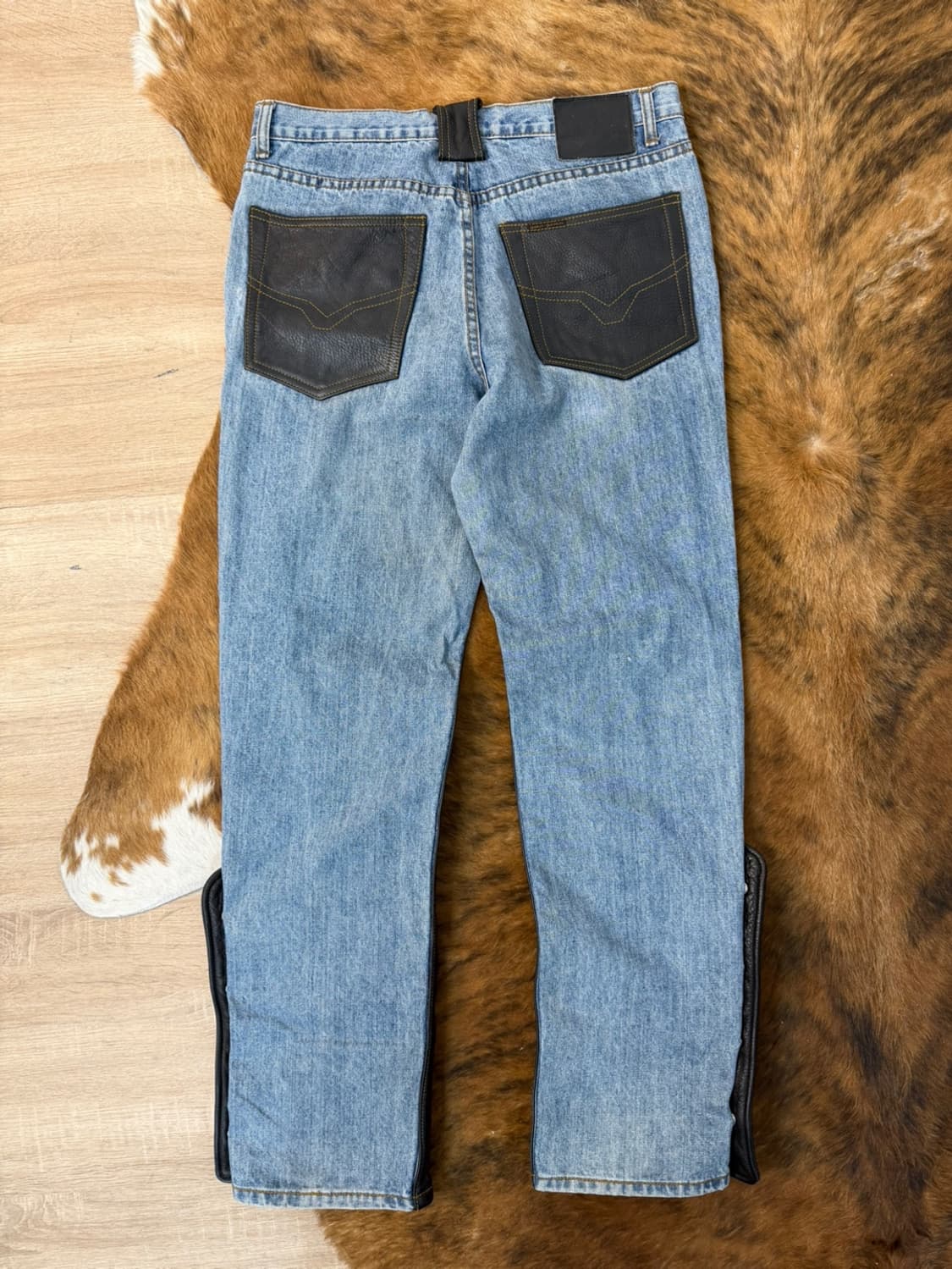 할리 데이비슨 레더 패널 데님 팬츠  상품이미지5