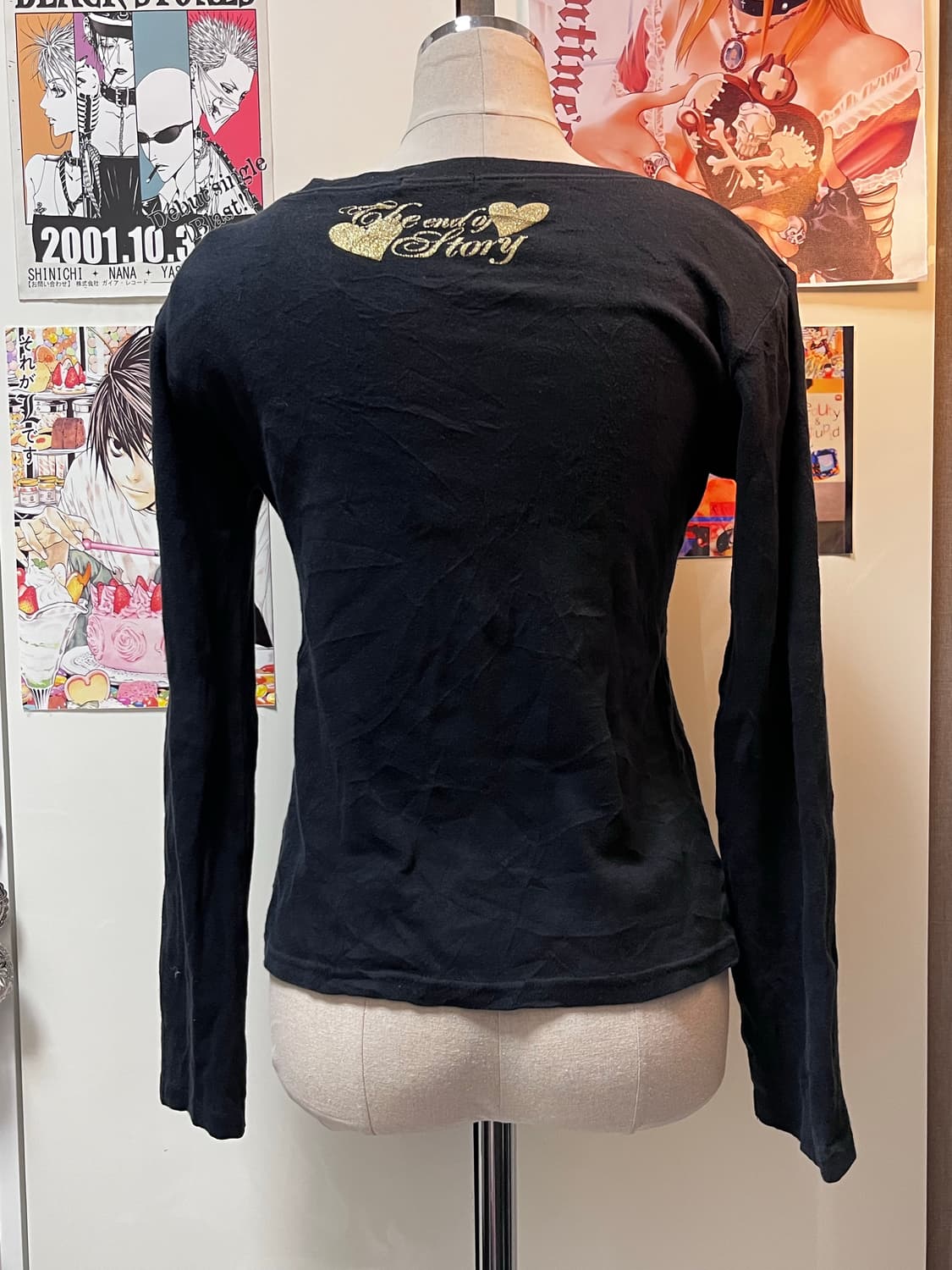 Cornflake y2k 갸루 레터링 하트 레이스 큐빅 롱슬리브 상품이미지4