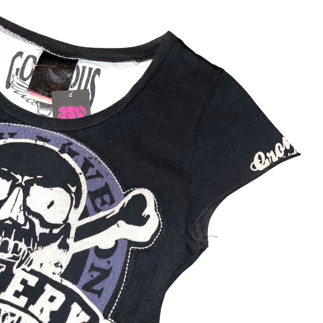 DIG DEEP 디그딥 해골프린팅 그런지 포인트 반팔티 펑크y2k갸루 상품이미지2