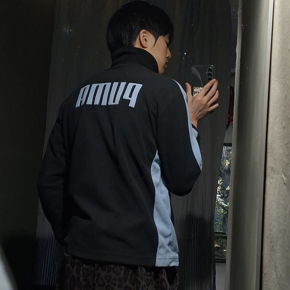 PUMA JP 블랙 스카이블루 라이닝 스펠아웃 플리스 후리스 집업 자켓 상품이미지3