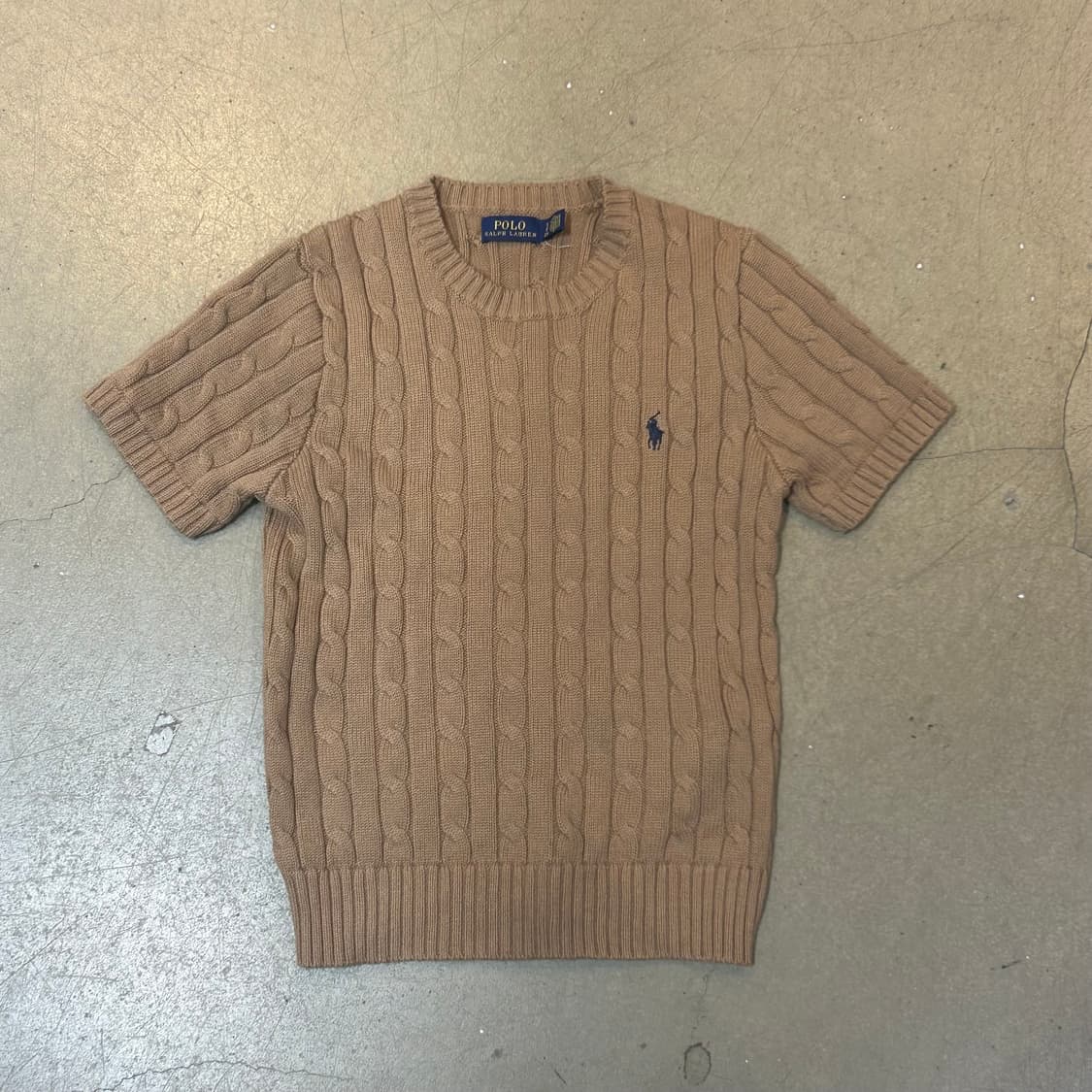 S 폴로랄프로렌 여성용 베이지 반팔 니트 상품이미지2