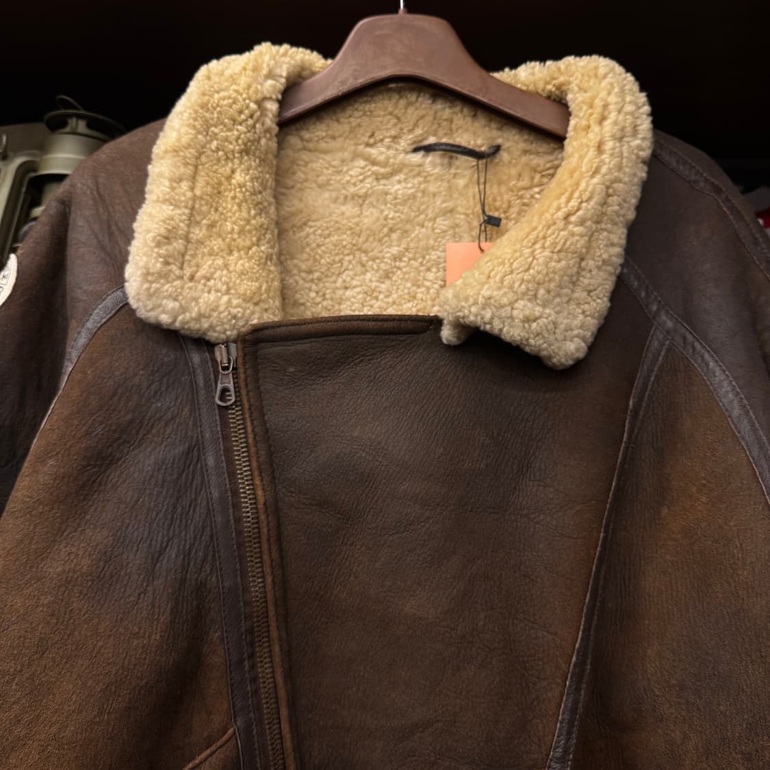 River Island 리얼 양가죽 레더 빈티지 무스탕 B-3 N136 상품이미지3