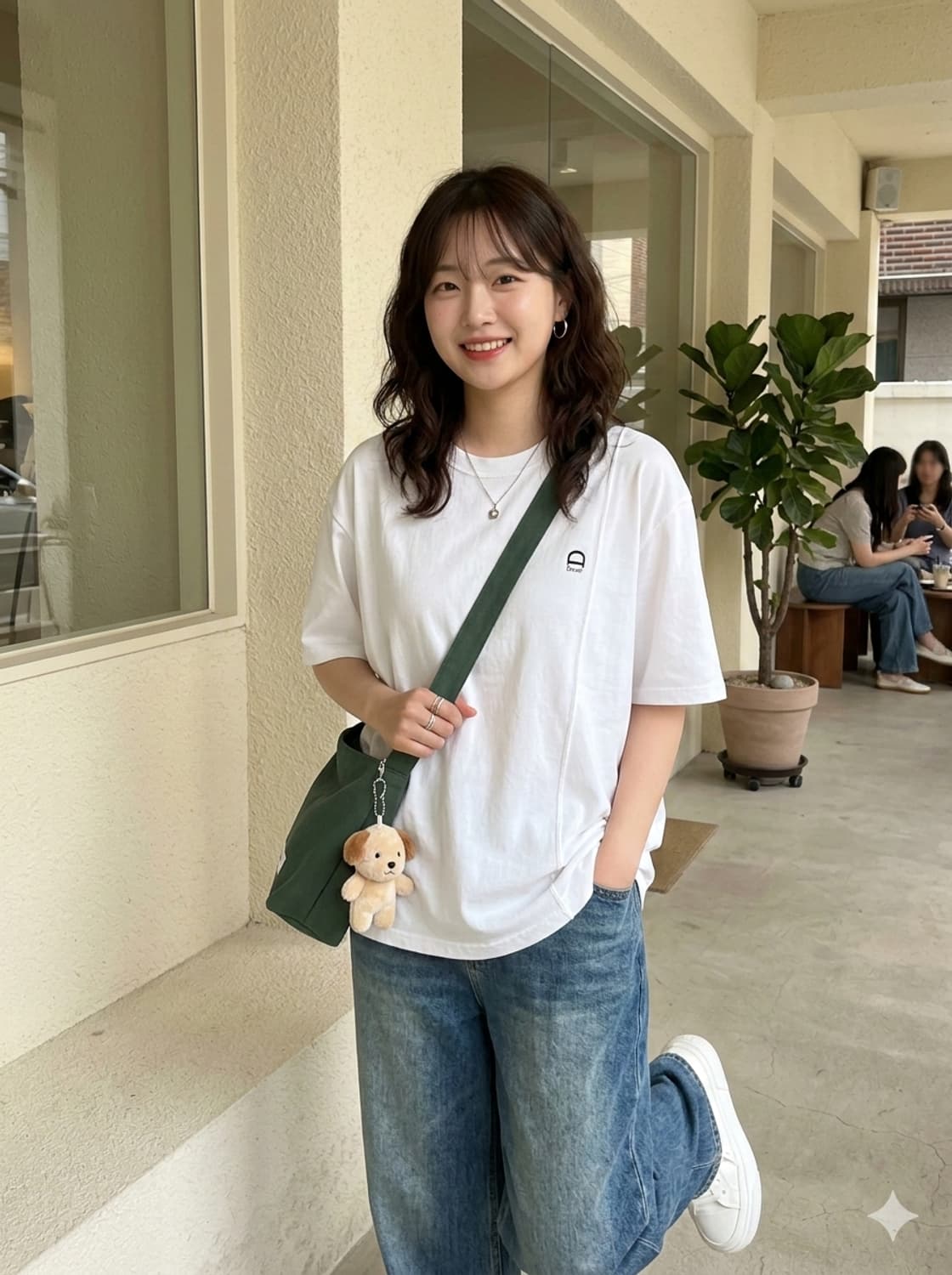 던스트(Dunst) 유니섹스 로고 크리스 반팔 티셔츠 화이트 상품이미지1