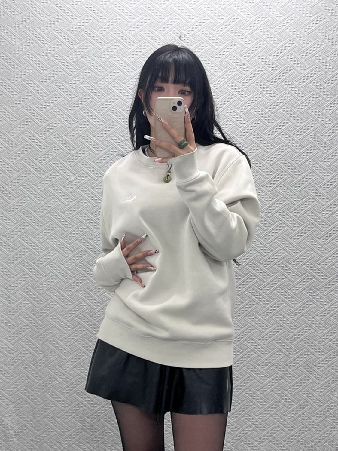 나이키 빈티지 캐주얼 화이트크림 루즈핏 맨투맨 L C11501 상품이미지2