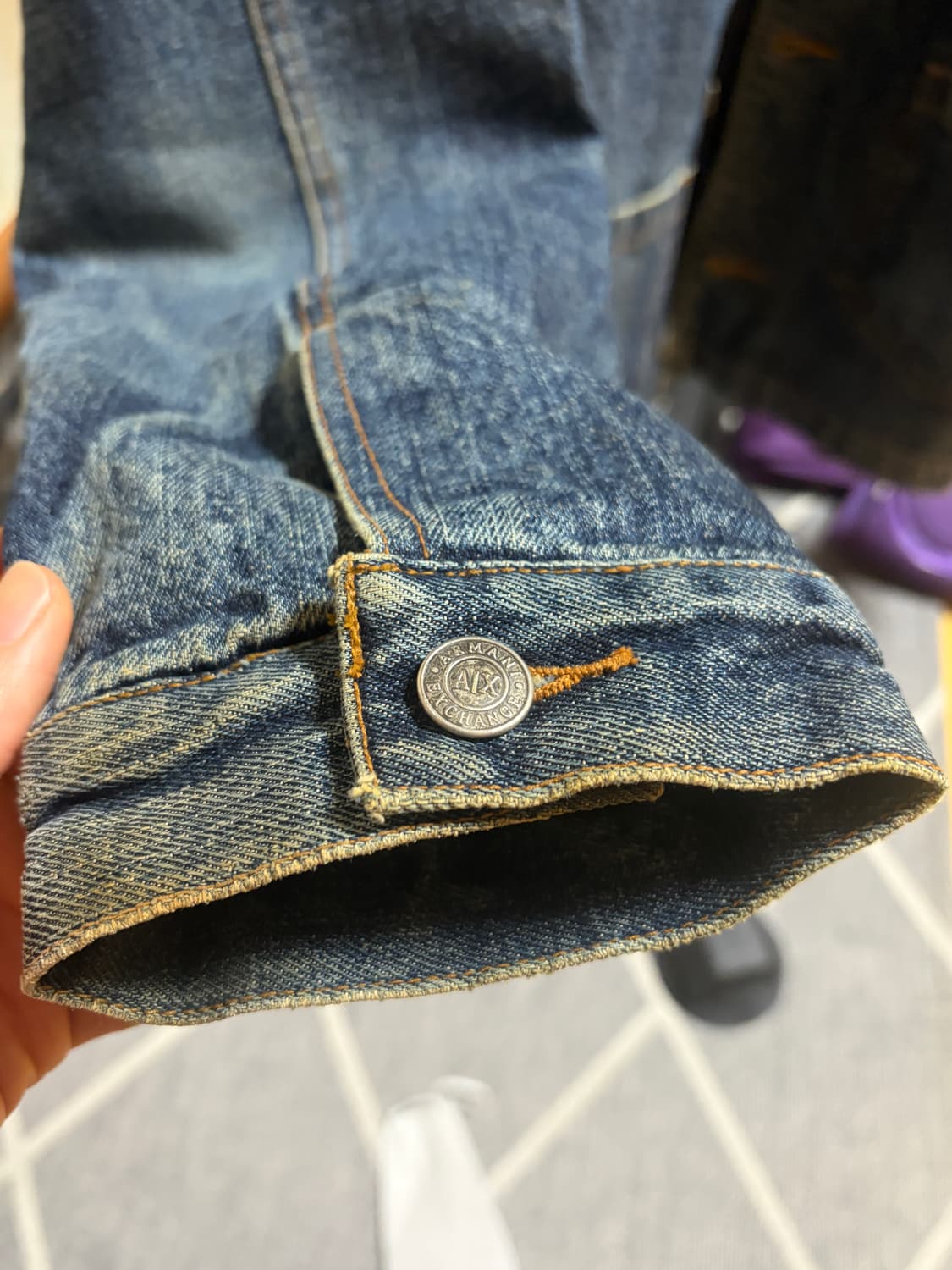90s Armani Exchange 빈티지 데님 초어 자켓 상품이미지6
