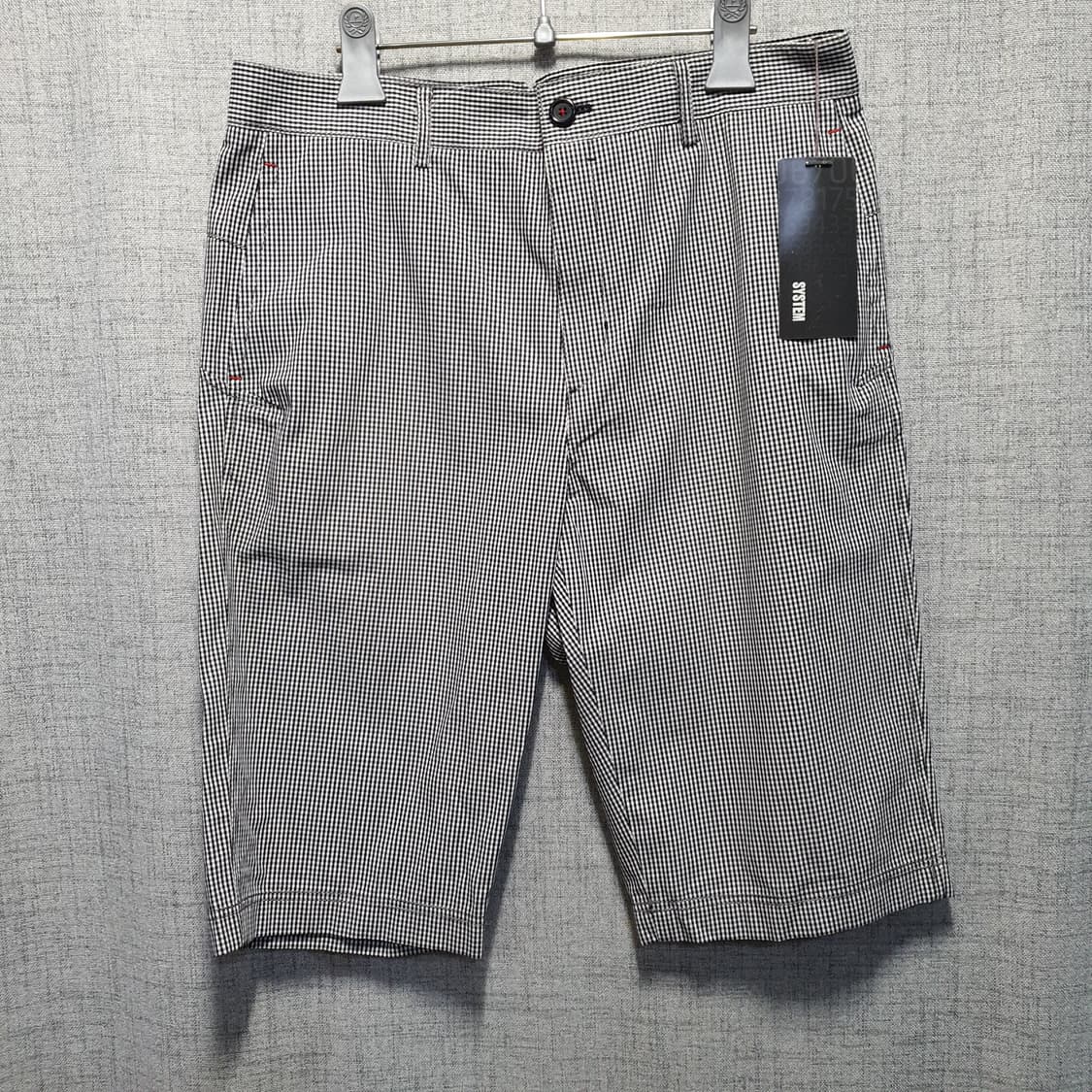 (새상품) SYSTEM 시스템 체크 코튼 반바지  상품이미지1