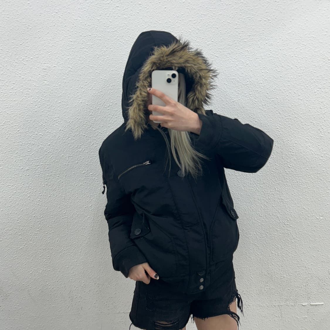 폴로 랄프로렌 블랙 울프죠 후드 패딩 XL 상품이미지2