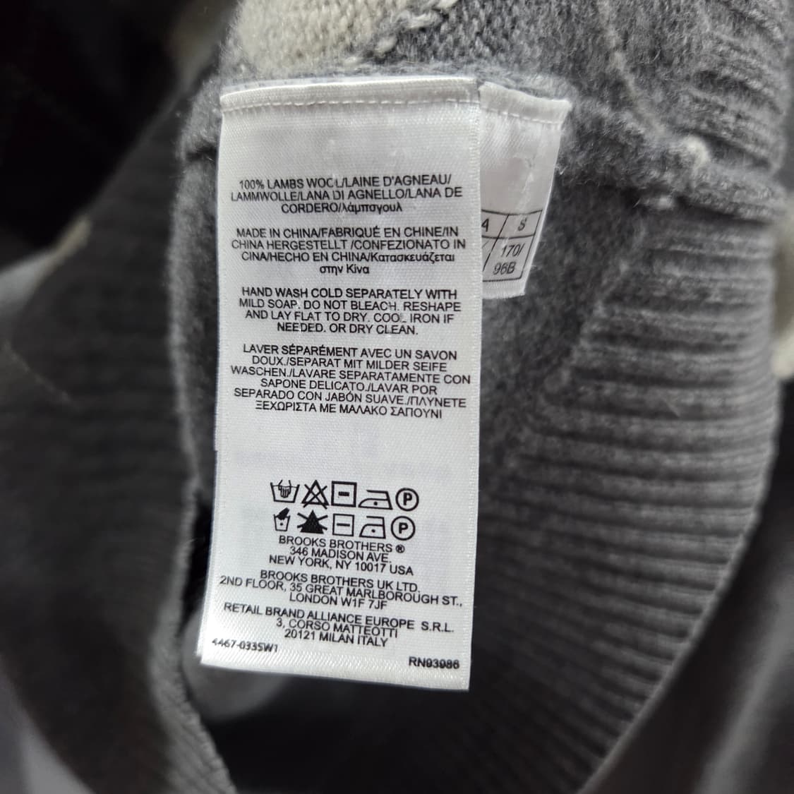 브룩스브라더스 램스울 아가일 니트 S 상품이미지3