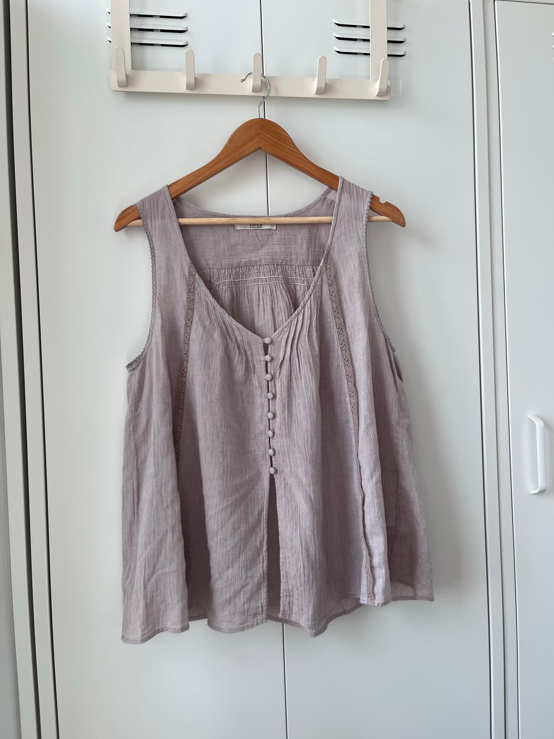 Shuca 바선생 단추 슬리브리스 상품이미지4