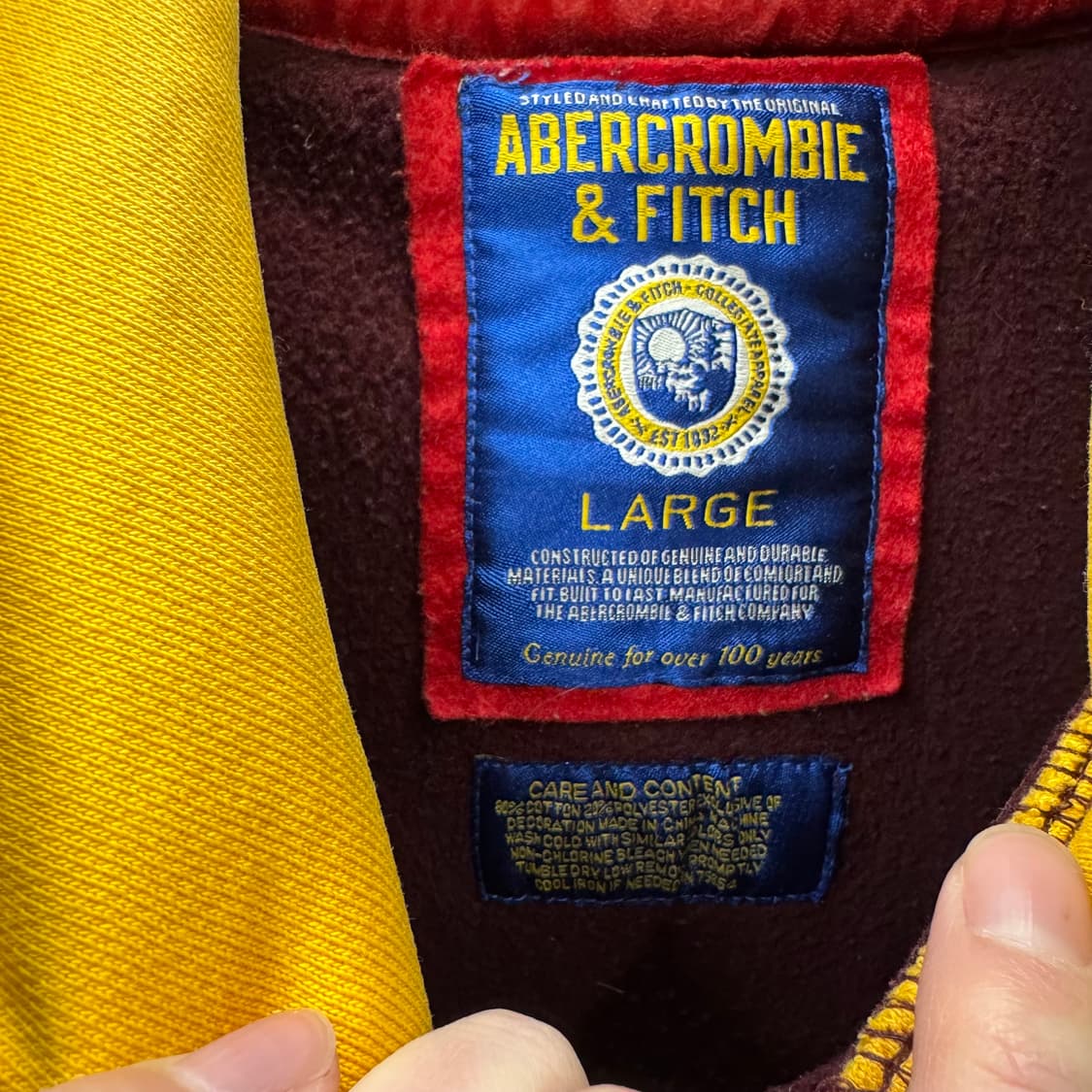 00s 아베크롬비 후드티 전면 AF92 로고 포인트 버건디 상품이미지6