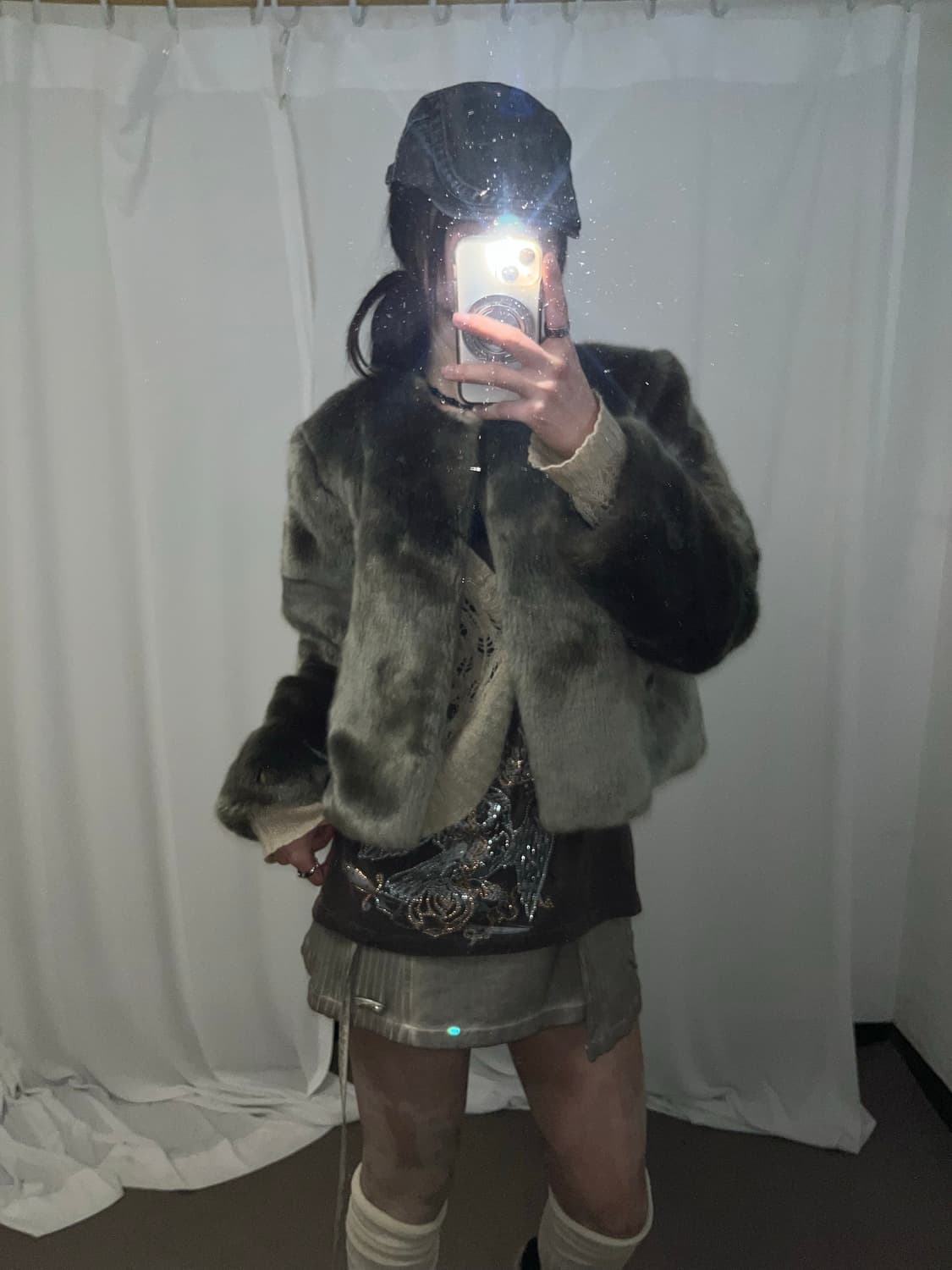 쉬머 골드 에코퍼 자켓 상품이미지2